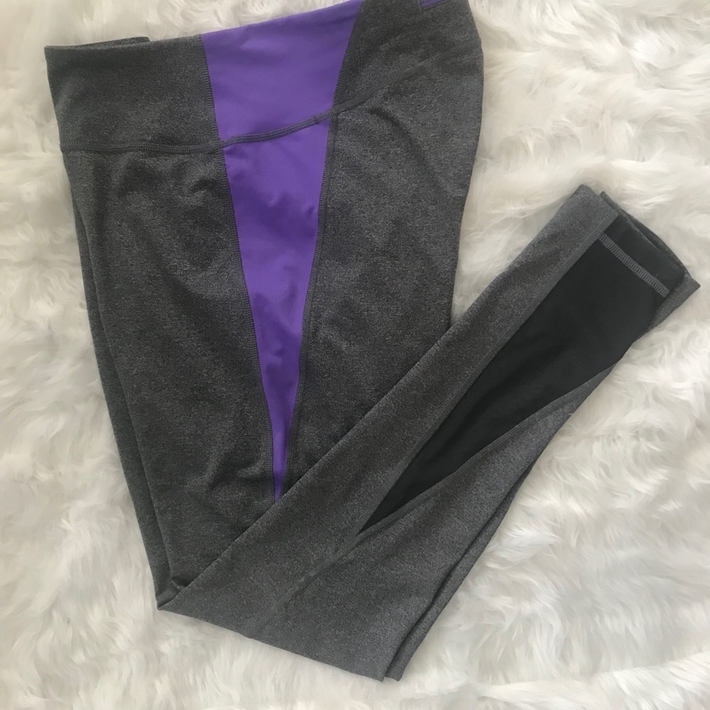 Z by Zella Gray Leggings With Mesh Detail